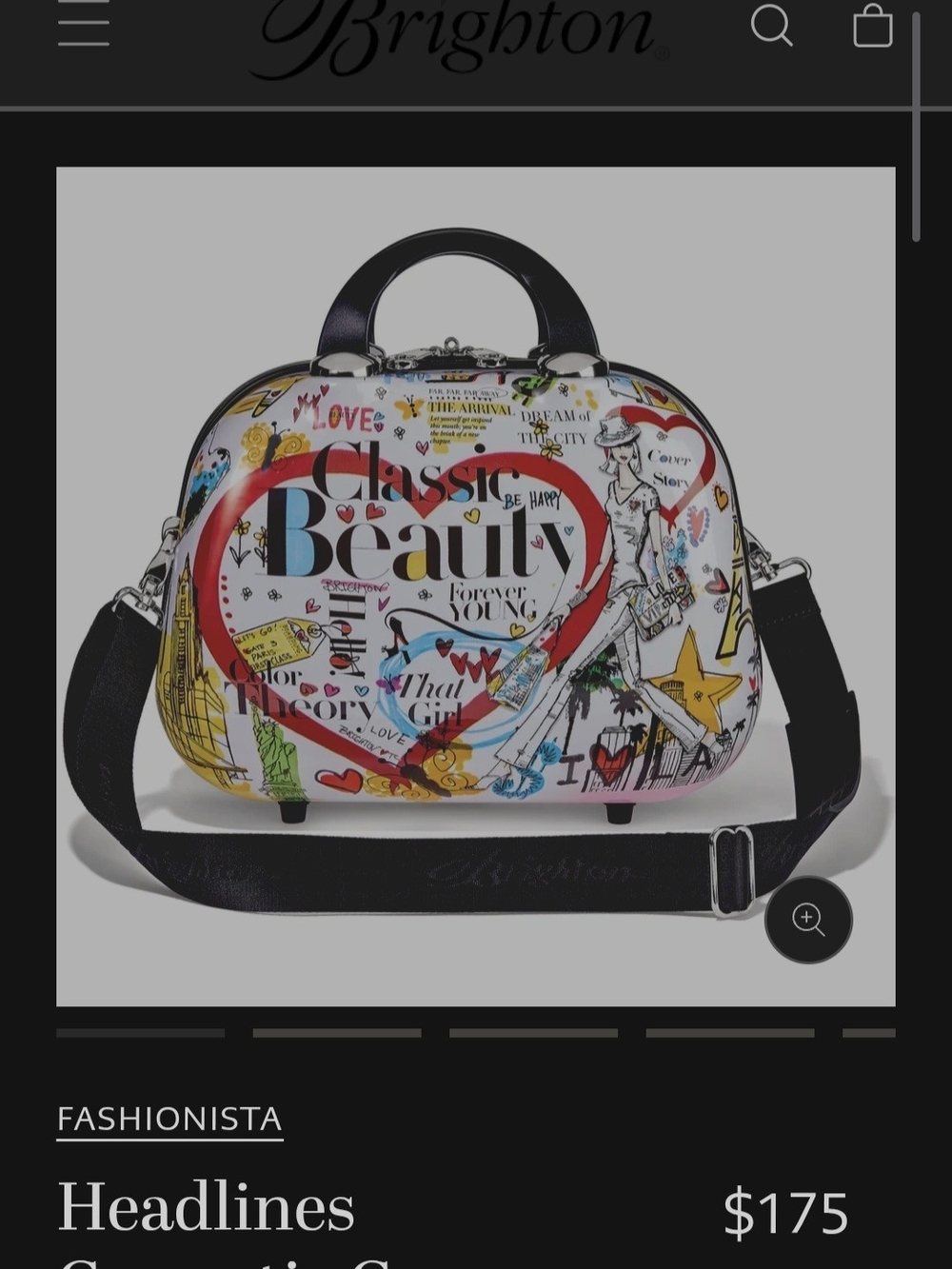 Brighton Fashionista 'Headlines' Graphic White Multi Vanity Crossbody